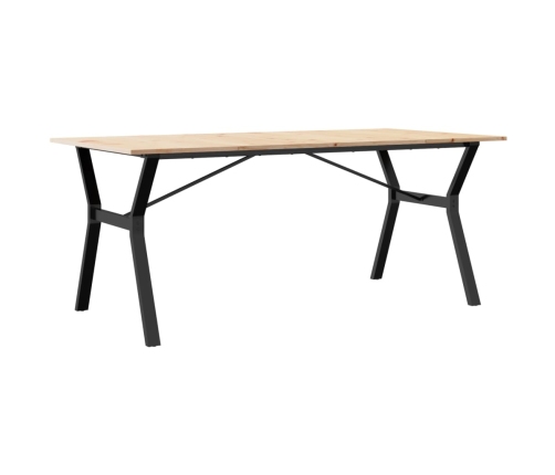 vidaXL virtuves galds, Y-rāmis, 180x90x75 cm, priedes koks, čuguns