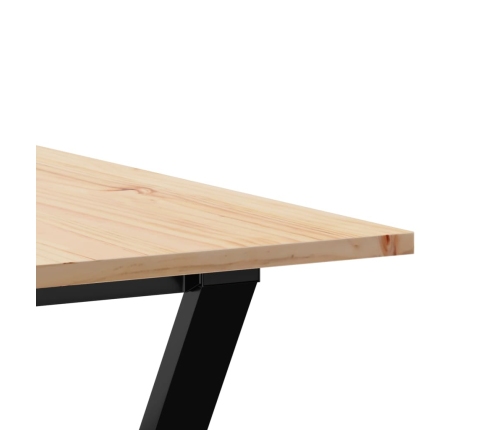 vidaXL virtuves galds, Y-rāmis, 180x90x75 cm, priedes koks, čuguns