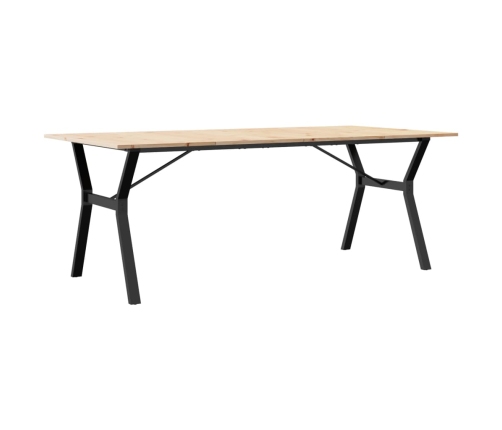 Virtuves Galds, Y-Rāmis, 200X100X75 Cm, Priedes Koks, Čuguns Vidaxl