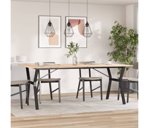 Virtuves Galds, Y-Rāmis, 200X100X75 Cm, Priedes Koks, Čuguns Vidaxl