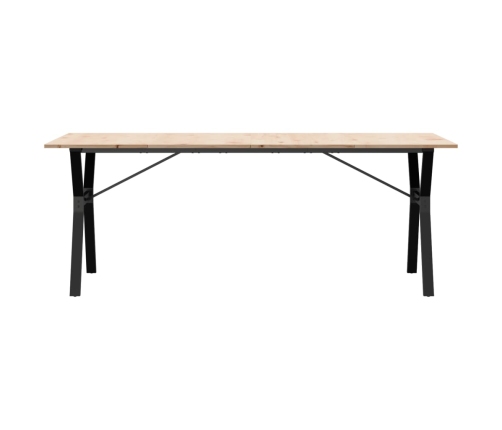 Virtuves Galds, Y-Rāmis, 200X100X75 Cm, Priedes Koks, Čuguns Vidaxl