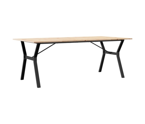 Virtuves Galds, Y-Rāmis, 200X100X75 Cm, Priedes Koks, Čuguns Vidaxl