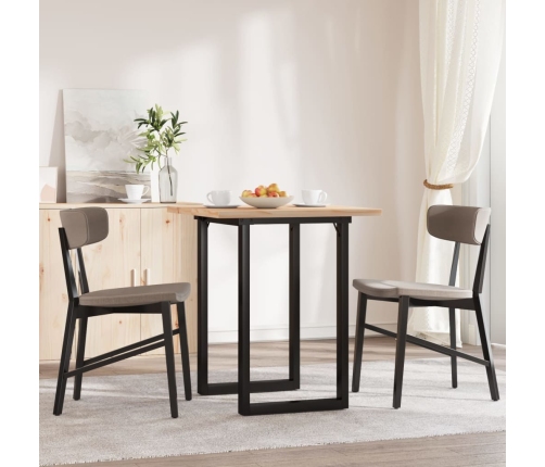 Virtuves Galds, O-Rāmis, 60X60X75,5 Cm, Priedes Koks, Čuguns Vidaxl