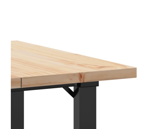 Virtuves Galds, O-Rāmis, 70X70X75,5 Cm, Priedes Koks, Čuguns Vidaxl