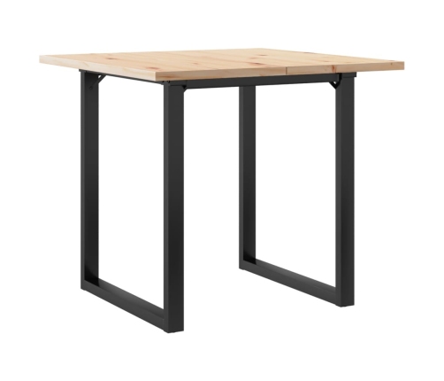 Virtuves Galds, O-Rāmis, 80X80X75,5 Cm, Priedes Koks, Čuguns Vidaxl