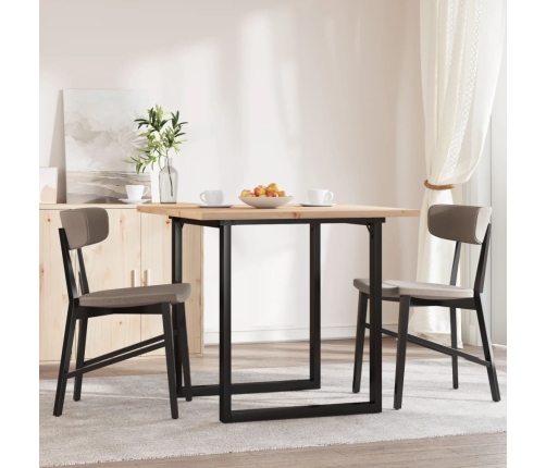 Virtuves Galds, O-Rāmis, 80X80X75,5 Cm, Priedes Koks, Čuguns Vidaxl