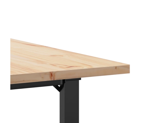 Virtuves Galds, O-Rāmis, 80X80X75,5 Cm, Priedes Koks, Čuguns Vidaxl