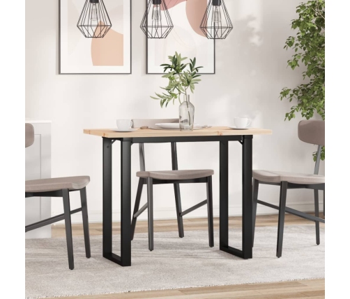 Virtuves Galds, O-Rāmis, 100X50X75,5 Cm, Priedes Koks, Čuguns Vidaxl