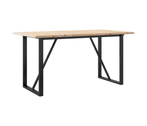 Virtuves Galds, O-Rāmis, 140X80X75,5 Cm, Priedes Koks, Čuguns Vidaxl