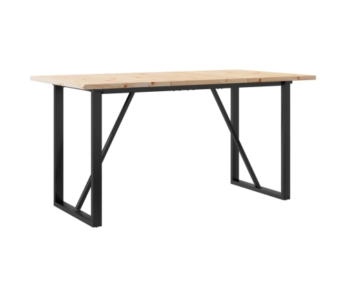 vidaXL virtuves galds, O-rāmis, 160x80x75,5 cm, priedes koks, čuguns