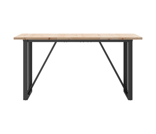 vidaXL virtuves galds, O-rāmis, 160x80x75,5 cm, priedes koks, čuguns