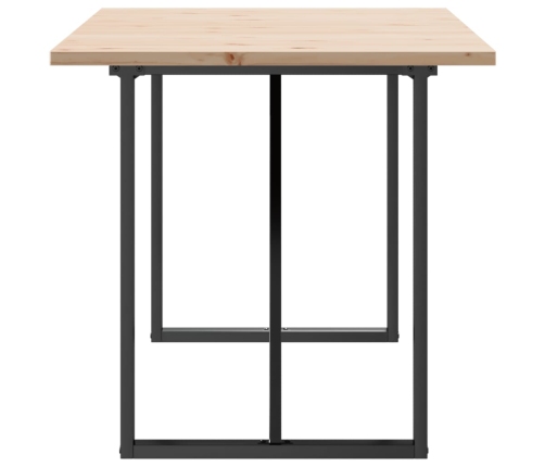 vidaXL virtuves galds, O-rāmis, 160x80x75,5 cm, priedes koks, čuguns