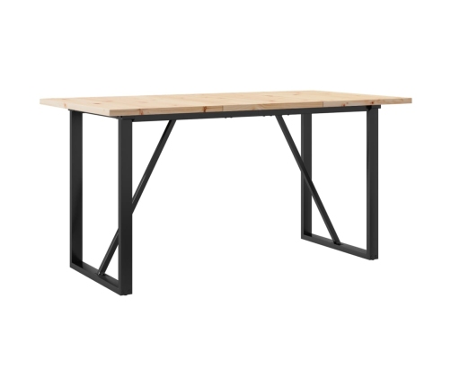 vidaXL virtuves galds, O-rāmis, 160x80x75,5 cm, priedes koks, čuguns
