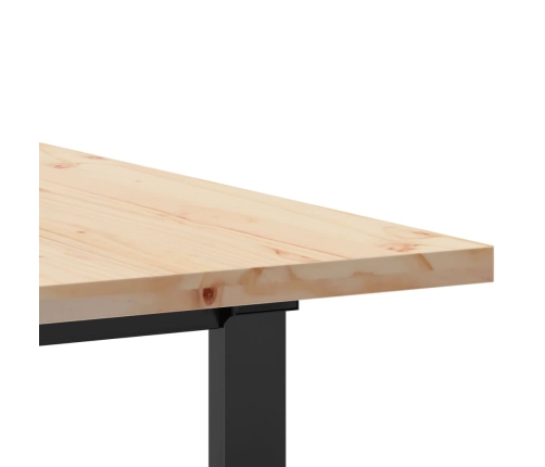 vidaXL virtuves galds, O-rāmis, 160x80x75,5 cm, priedes koks, čuguns