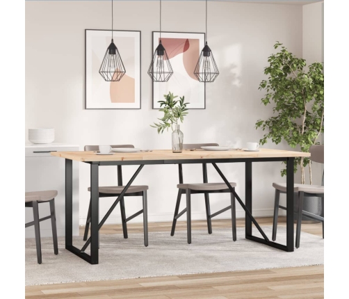 Virtuves Galds, O-Rāmis, 180X90X75,5 Cm, Priedes Koks, Čuguns Vidaxl