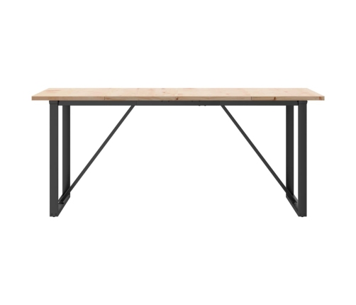 Virtuves Galds, O-Rāmis, 180X90X75,5 Cm, Priedes Koks, Čuguns Vidaxl