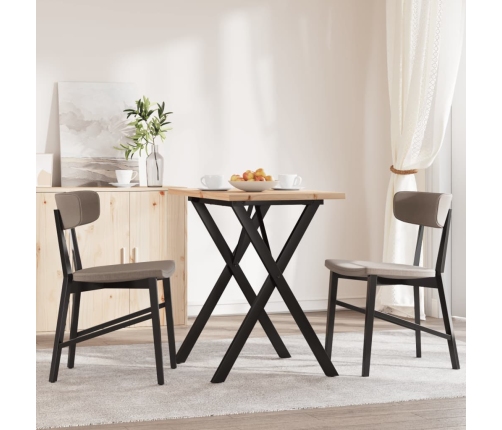 vidaXL virtuves galds, X-rāmis, 80x50x75,5 cm, priedes koks, čuguns