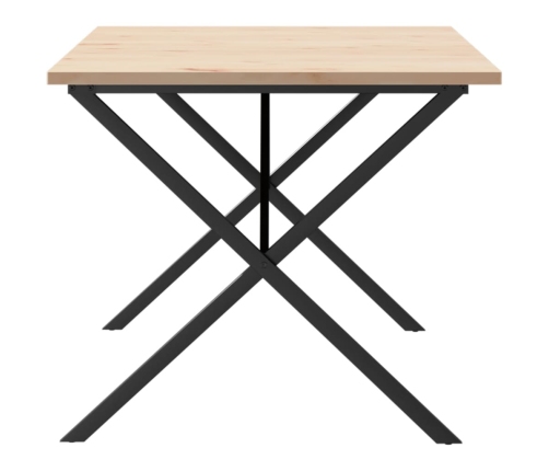 vidaXL virtuves galds, X-rāmis, 180x90x75,5 cm, priedes koks, čuguns