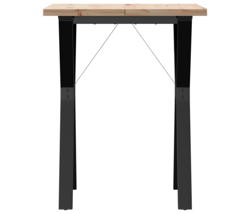 Virtuves Galds, Y-Rāmis, 60X60X75,5 Cm, Priedes Koks, Čuguns Vidaxl