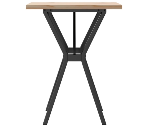 Virtuves Galds, Y-Rāmis, 60X60X75,5 Cm, Priedes Koks, Čuguns Vidaxl
