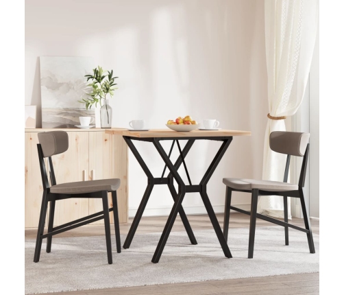 vidaXL virtuves galds, Y-rāmis, 70x70x75,5 cm, priedes koks, čuguns