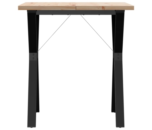 vidaXL virtuves galds, Y-rāmis, 70x70x75,5 cm, priedes koks, čuguns