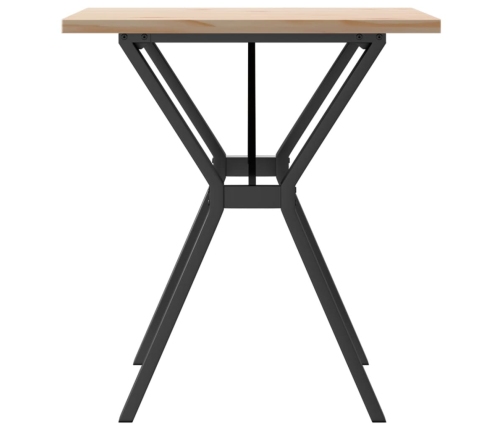 vidaXL virtuves galds, Y-rāmis, 70x70x75,5 cm, priedes koks, čuguns