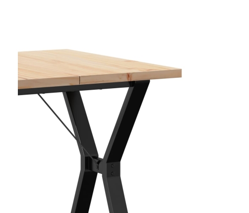 vidaXL virtuves galds, Y-rāmis, 70x70x75,5 cm, priedes koks, čuguns