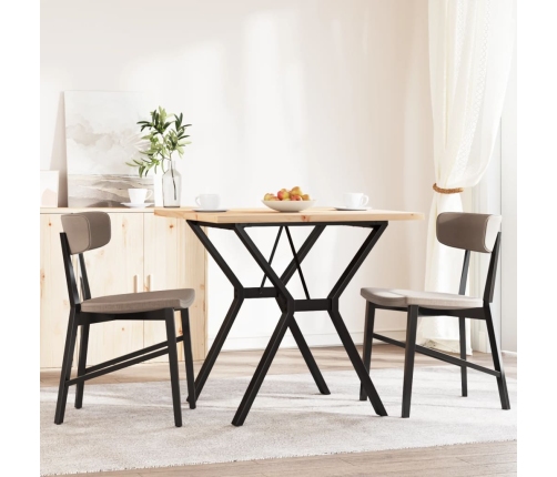 vidaXL virtuves galds, Y-rāmis, 80x80x75,5 cm, priedes koks, čuguns