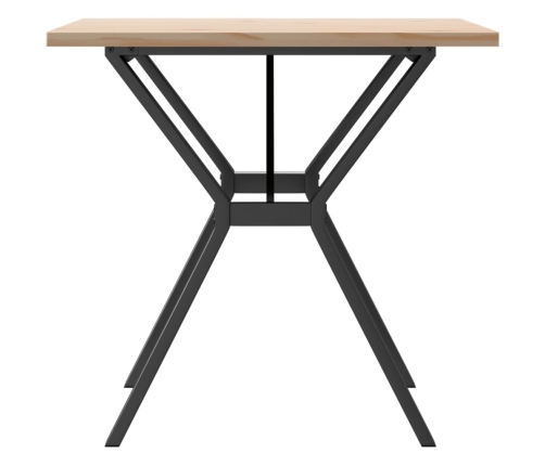 vidaXL virtuves galds, Y-rāmis, 80x80x75,5 cm, priedes koks, čuguns