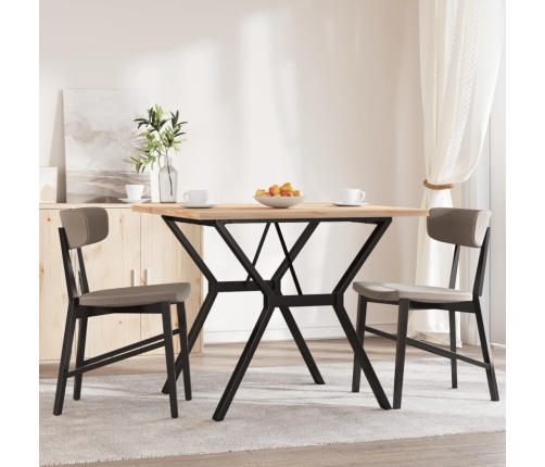 vidaXL virtuves galds, Y-rāmis, 90x90x75,5 cm, priedes koks, čuguns