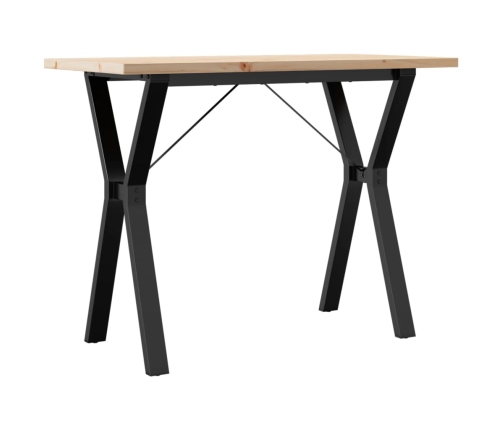 vidaXL virtuves galds, Y-rāmis, 100x50x75,5 cm, priedes koks, čuguns