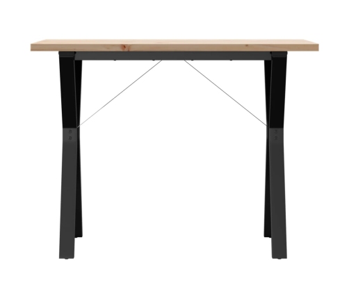 vidaXL virtuves galds, Y-rāmis, 100x50x75,5 cm, priedes koks, čuguns