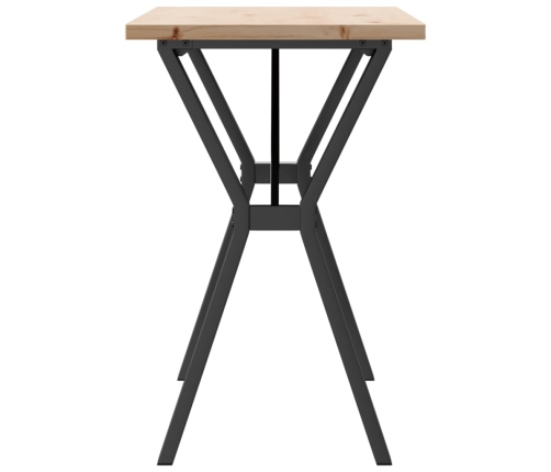 vidaXL virtuves galds, Y-rāmis, 100x50x75,5 cm, priedes koks, čuguns