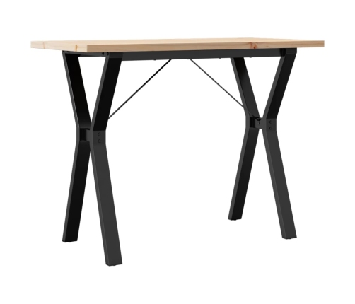 vidaXL virtuves galds, Y-rāmis, 100x50x75,5 cm, priedes koks, čuguns