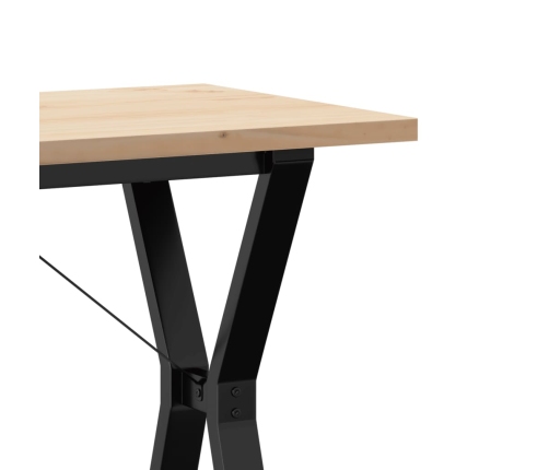 vidaXL virtuves galds, Y-rāmis, 100x50x75,5 cm, priedes koks, čuguns