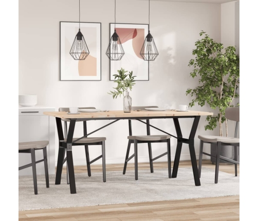 vidaXL virtuves galds, Y-rāmis, 140x80x75,5 cm, priedes koks, čuguns