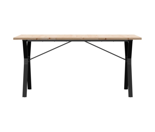 vidaXL virtuves galds, Y-rāmis, 140x80x75,5 cm, priedes koks, čuguns