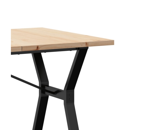 vidaXL virtuves galds, Y-rāmis, 140x80x75,5 cm, priedes koks, čuguns
