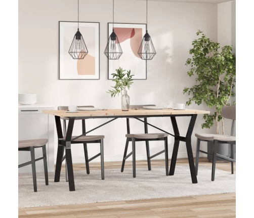 vidaXL virtuves galds, Y-rāmis, 160x80x75,5 cm, priedes koks, čuguns