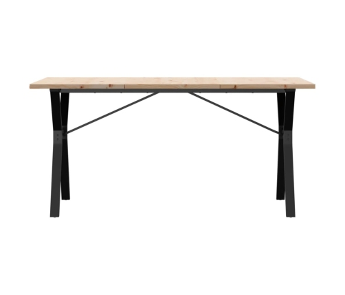 vidaXL virtuves galds, Y-rāmis, 160x80x75,5 cm, priedes koks, čuguns