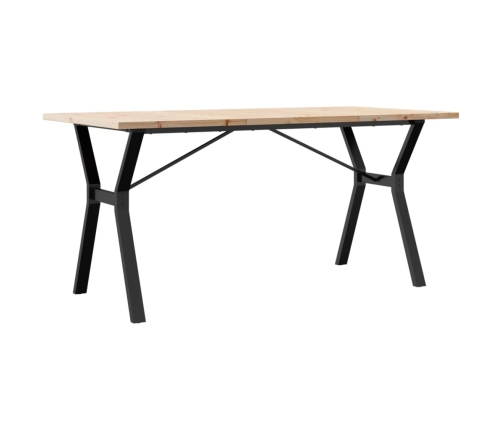 vidaXL virtuves galds, Y-rāmis, 160x80x75,5 cm, priedes koks, čuguns