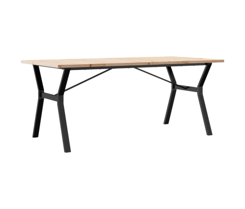 vidaXL virtuves galds, Y-rāmis, 180x90x75,5 cm, priedes koks, čuguns