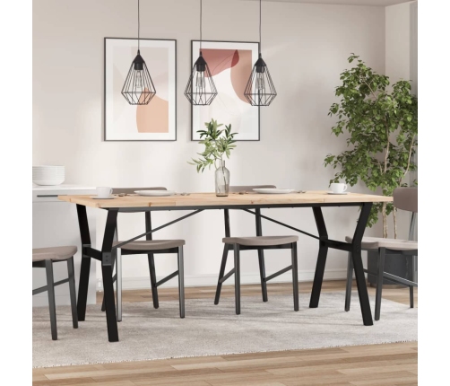 vidaXL virtuves galds, Y-rāmis, 180x90x75,5 cm, priedes koks, čuguns
