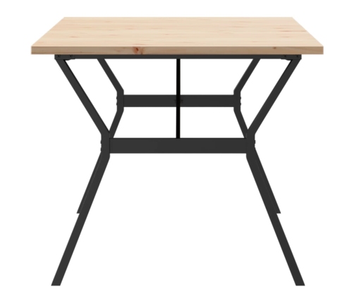 vidaXL virtuves galds, Y-rāmis, 180x90x75,5 cm, priedes koks, čuguns