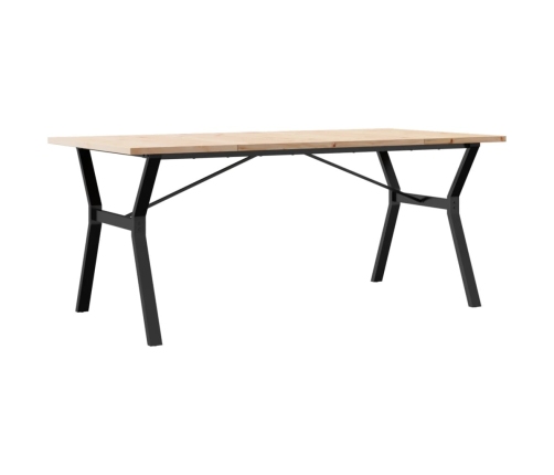 vidaXL virtuves galds, Y-rāmis, 180x90x75,5 cm, priedes koks, čuguns