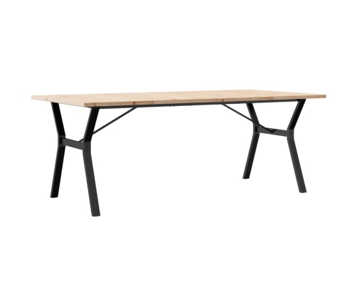 Virtuves Galds, Y-Rāmis, 200X100X75,5 Cm, Priedes Koks, Čuguns Vidaxl