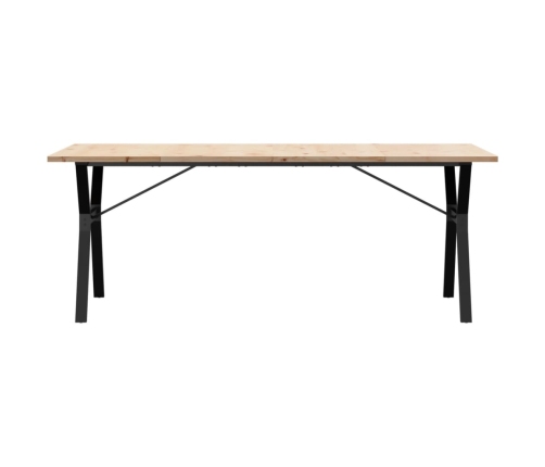 Virtuves Galds, Y-Rāmis, 200X100X75,5 Cm, Priedes Koks, Čuguns Vidaxl