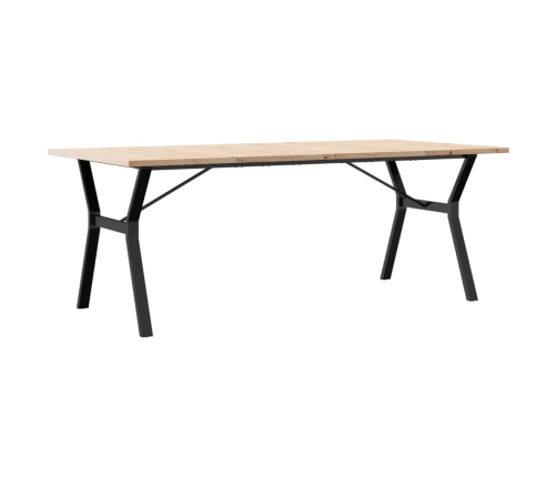 Virtuves Galds, Y-Rāmis, 200X100X75,5 Cm, Priedes Koks, Čuguns Vidaxl