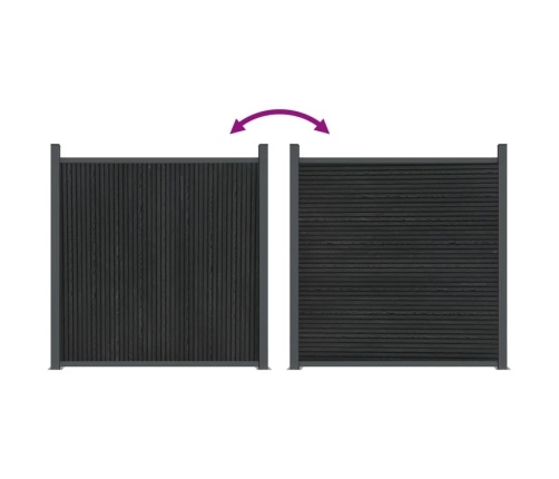 vidaXL žoga panelis, pelēks, 872x186 cm, WPC